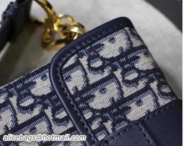 Conveniency Dior 30 MONTAIGNE JACQUARD CANVAS BOX BAG M928 blue