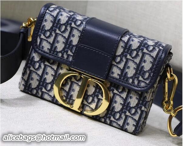 Conveniency Dior 30 MONTAIGNE JACQUARD CANVAS BOX BAG M928 blue