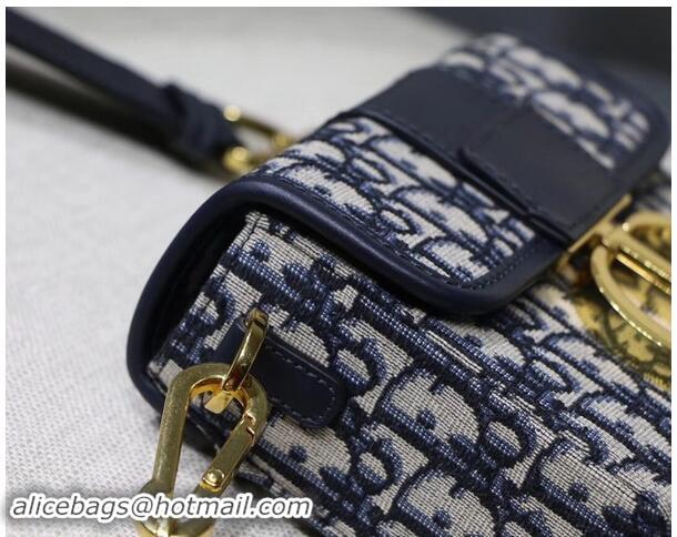 Conveniency Dior 30 MONTAIGNE JACQUARD CANVAS BOX BAG M928 blue