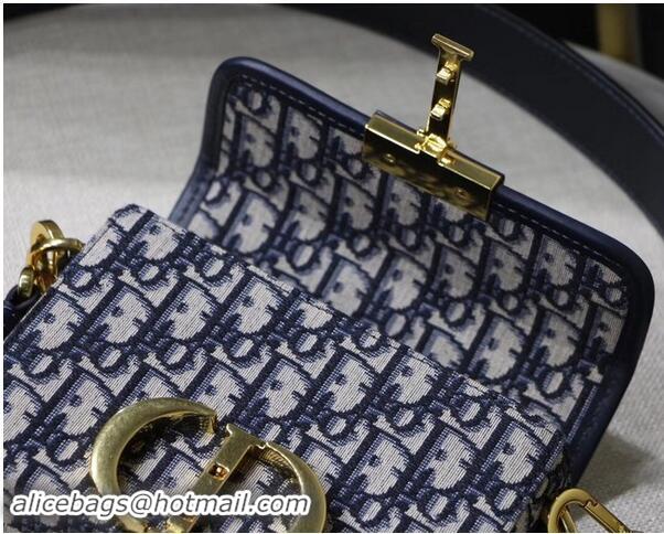 Conveniency Dior 30 MONTAIGNE JACQUARD CANVAS BOX BAG M928 blue