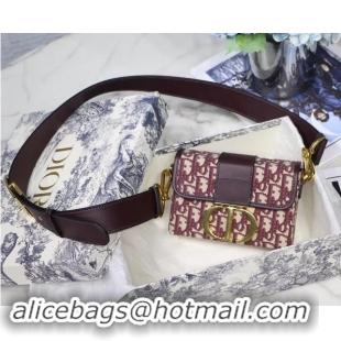 Low Price Dior 30 MONTAIGNE JACQUARD CANVAS BOX BAG M928 burgundy