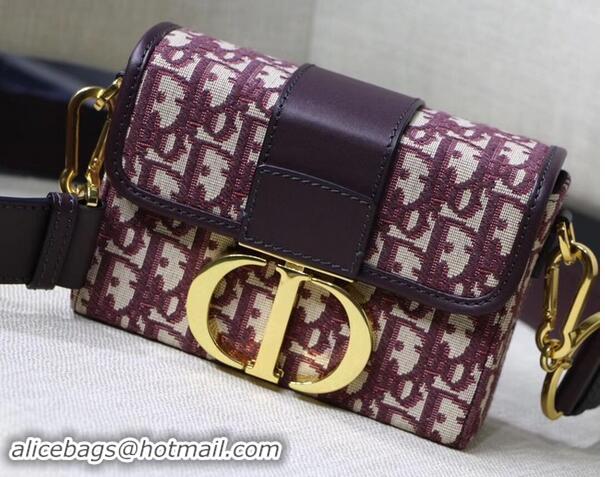 Low Price Dior 30 MONTAIGNE JACQUARD CANVAS BOX BAG M928 burgundy