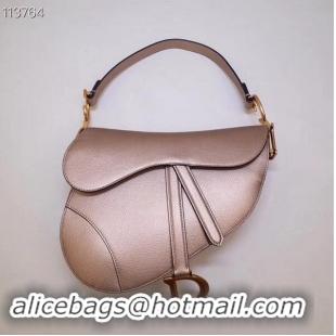 New Style Cheap Dior Mini Saddle Bag Calfskin M0447 Gold