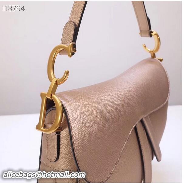 New Style Cheap Dior Mini Saddle Bag Calfskin M0447 Gold