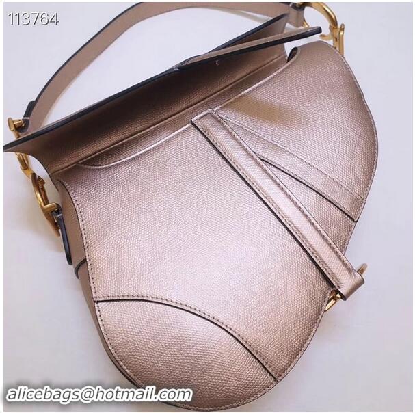 New Style Cheap Dior Mini Saddle Bag Calfskin M0447 Gold