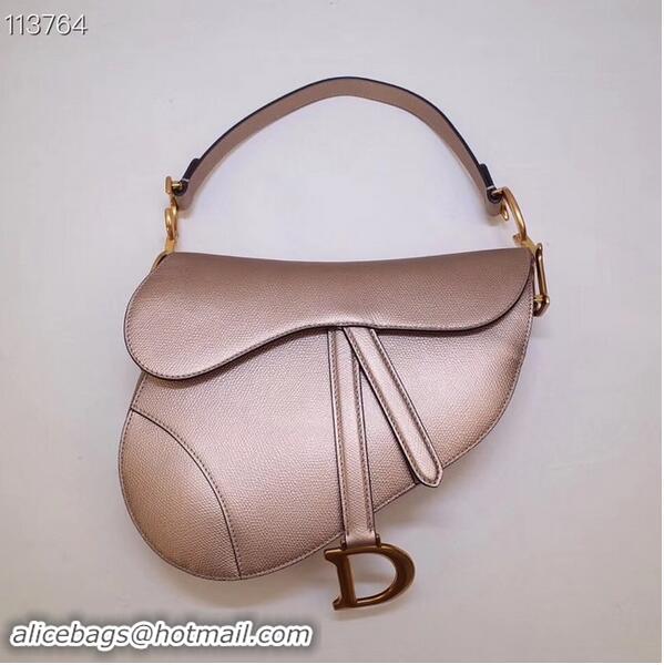 New Style Cheap Dior Mini Saddle Bag Calfskin M0447 Gold