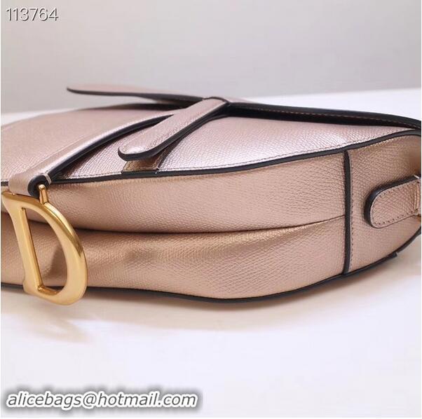 New Style Cheap Dior Mini Saddle Bag Calfskin M0447 Gold