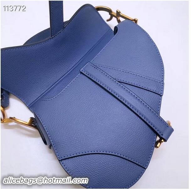 New Design Dior Mini Saddle Bag Calfskin M0447 Blue