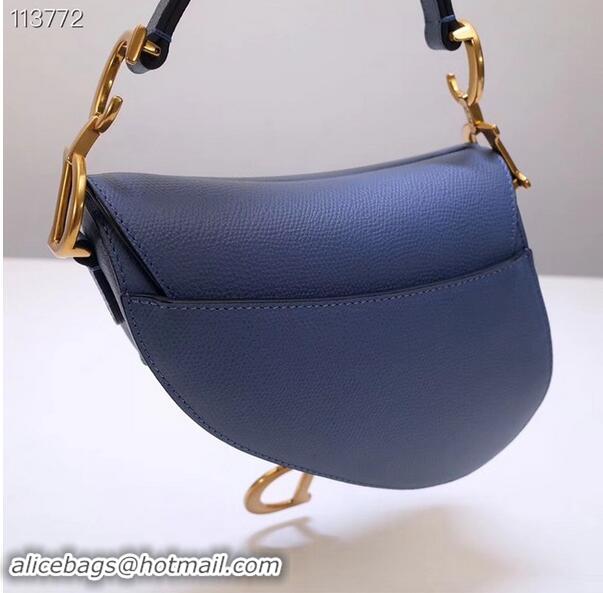 New Design Dior Mini Saddle Bag Calfskin M0447 Blue