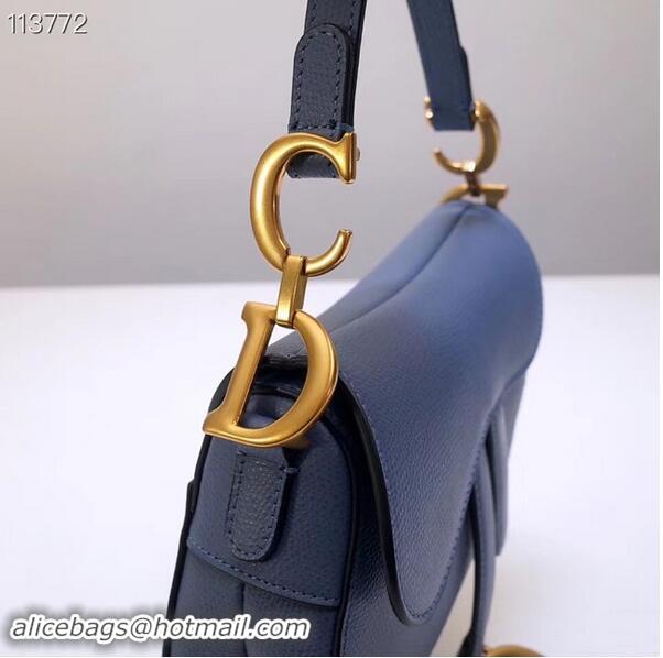 New Design Dior Mini Saddle Bag Calfskin M0447 Blue