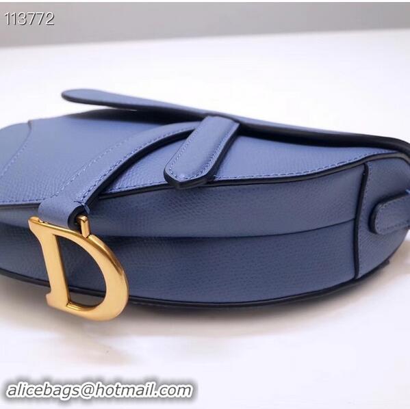 New Design Dior Mini Saddle Bag Calfskin M0447 Blue