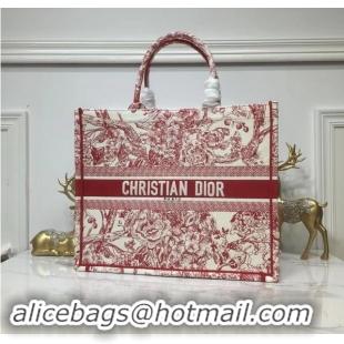 Imitation DIOR BOOK TOTE BAG IN EMBROIDERED CANVAS C1286 Pink