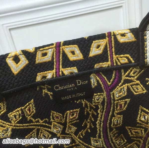 Duplicate DIOR BOOK TOTE BAG IN EMBROIDERED CANVAS C1286 Gold