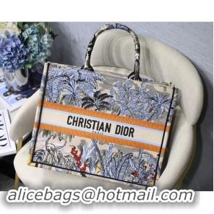 Grade Modern DIOR BOOK TOTE BAG IN EMBROIDERED CANVAS C1287 blue