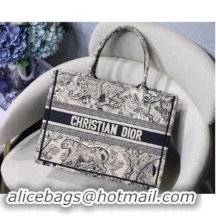 Sumptuous DIOR BOOK TOTE BAG IN EMBROIDERED CANVAS C1287 black