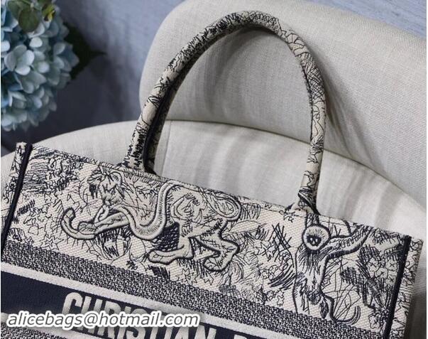 Sumptuous DIOR BOOK TOTE BAG IN EMBROIDERED CANVAS C1287 black