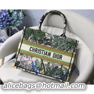 Crafted Fake DIOR BOOK TOTE BAG IN EMBROIDERED CANVAS C1287 green