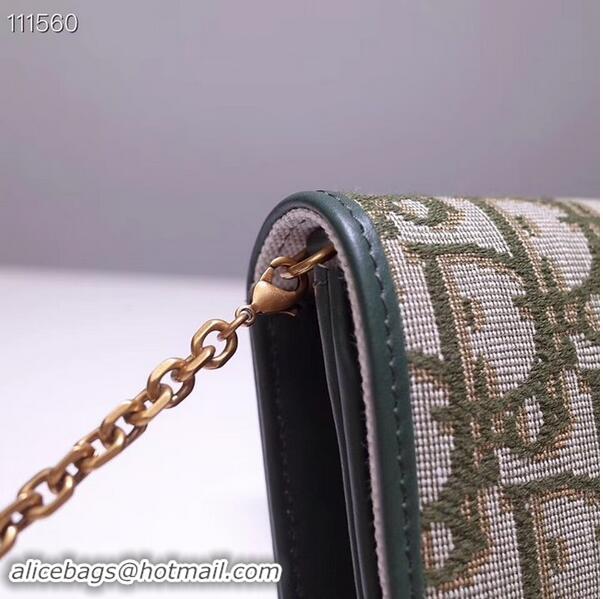 Comfortable Faux Dior DIORAMA leather Chain bag S2012 green