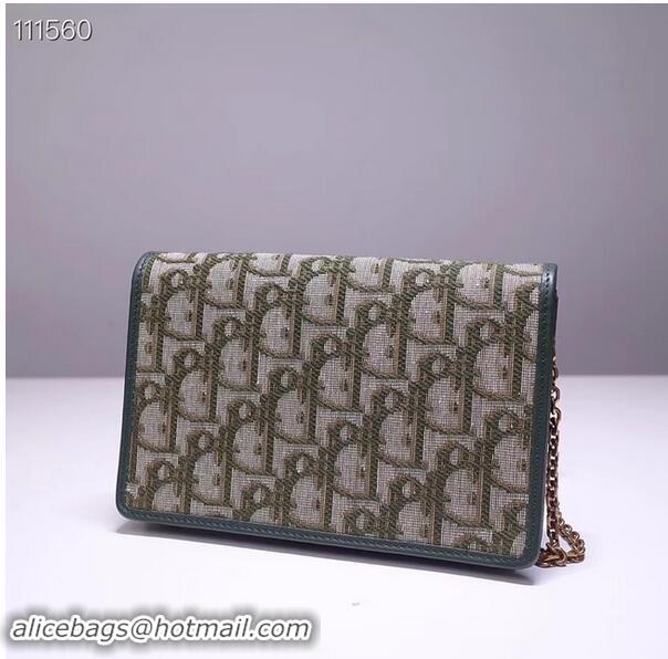 Comfortable Faux Dior DIORAMA leather Chain bag S2012 green