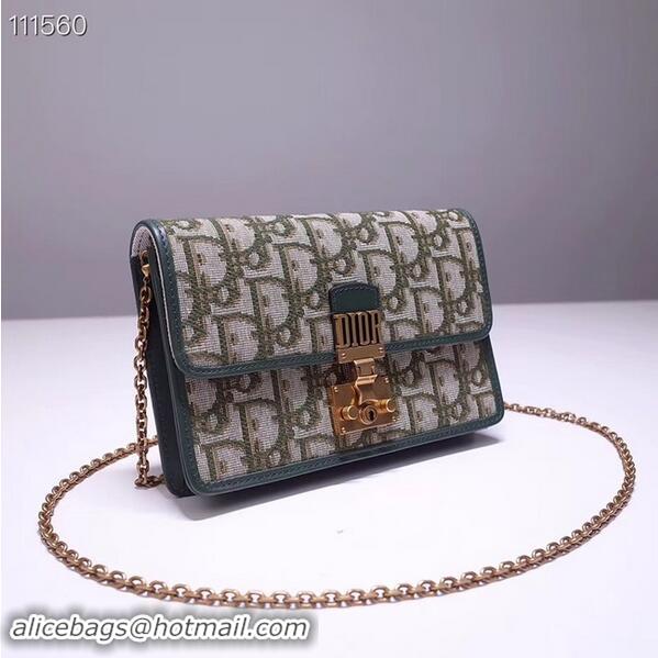 Comfortable Faux Dior DIORAMA leather Chain bag S2012 green