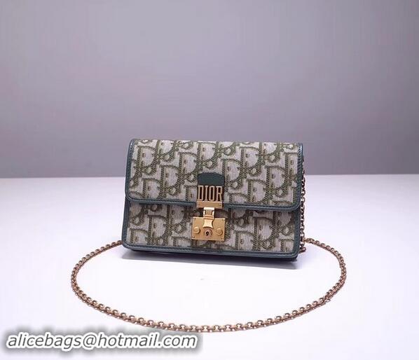 Comfortable Faux Dior DIORAMA leather Chain bag S2012 green