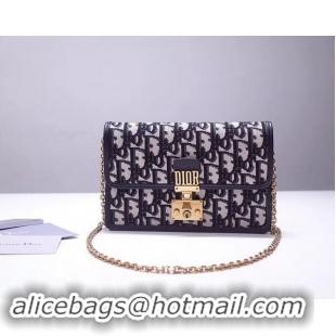 Cheapest Discount Dior DIORAMA leather Chain bag S2012 blue