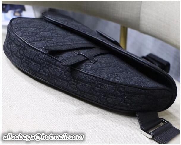 Buy Ladies DIOR OBLIQUE SADDLE BELT BAG M9019 black