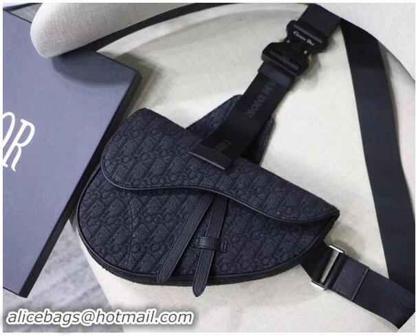 Buy Ladies DIOR OBLIQUE SADDLE BELT BAG M9019 black