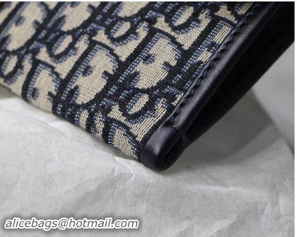 Low Cost Dior 30 MONTAIGNE EMBROIDERED CANVAS Clutch bag M9206 blue