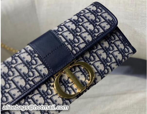 Low Cost Dior 30 MONTAIGNE EMBROIDERED CANVAS Clutch bag M9206 blue