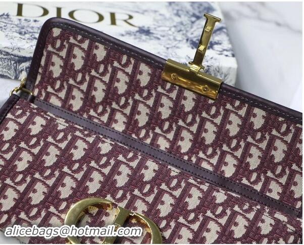 Durable Faux Dior 30 MONTAIGNE EMBROIDERED CANVAS Clutch bag M9206 burgundy