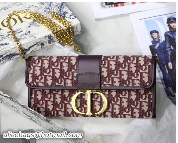 Durable Faux Dior 30 MONTAIGNE EMBROIDERED CANVAS Clutch bag M9206 burgundy