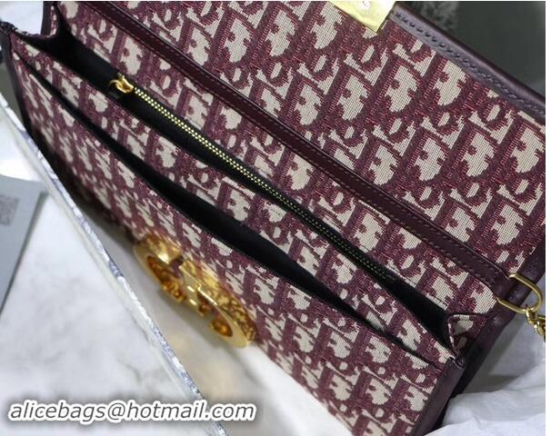 Durable Faux Dior 30 MONTAIGNE EMBROIDERED CANVAS Clutch bag M9206 burgundy