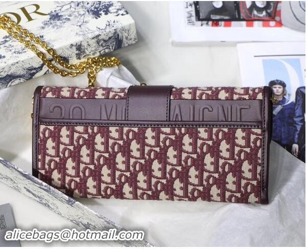 Durable Faux Dior 30 MONTAIGNE EMBROIDERED CANVAS Clutch bag M9206 burgundy