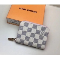 Low Cost Louis Vuitton Zippy Coin Purse Damier Azur Canvas N60229 Rose Ballerine 