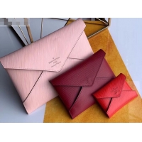 Crafted Louis Vuitton Epi Leather Pochette Kirigami Pouch Bag M62457 Pink/Burgundy/Red 2019