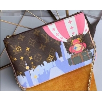 New Fashion Louis Vuitton Monogram Canvas Pochette Double Zip Bag Print N60254