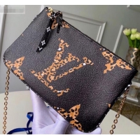 Sumptuous Louis Vuitton Monogram Giant Canvas Pochette Double Zip Bag M67874 Animal Print 2019