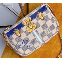 Promotional Louis Vuitton Damier Azur Canvas Mini Pochette Accessoires Bag Trunks N61005