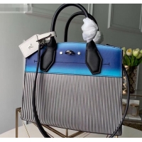 Unique Style Louis Vuitton City Steamer PM Tote Bag Python M53811 Black Stripes/Blue