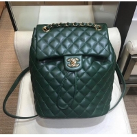 Top Quality Chanel Quilting sheepskin Backpack Bag A91121 green with gold hardware