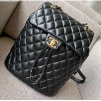 Luxury Chanel Quilting sheepskin Backpack Bag A91121 black with gold hardware