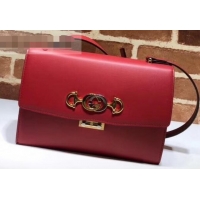 Popular Style Gucci Zumi Smooth Leather Small Shoulder Bag 576338 Red 2019