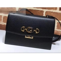 Charming Gucci Zumi Grainy Leather Small Shoulder Bag 576338 Black 2019