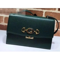 Durable Gucci Zumi Grainy Leather Small Shoulder Bag 576338 Green 2019