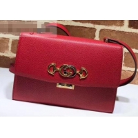 Duplicate Gucci Zumi Grainy Leather Small Shoulder Bag 576338 Red 2019 