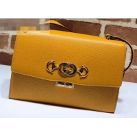 Newest Gucci Zumi Grainy Leather Small Shoulder Bag 576338 Yellow 2019