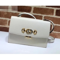 Shop Duplicate Gucci Zumi grainy leather small shoulder bag 576388 white