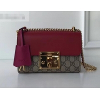 Top Sale GUCCI PADLOCK GG SUPREME SHOULDER BAG 409487 RED