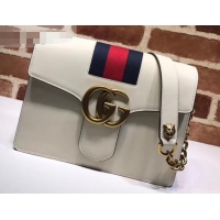 Trendy Design Gucci Web GG Marmont Leather Shoulder Bag 476468 White